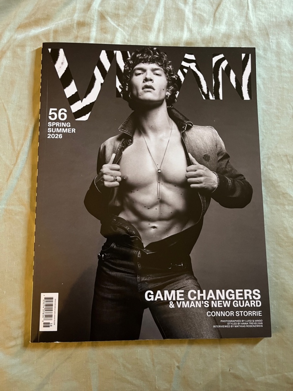 VMAN Magazine Issue 56 Spring Summer 2026 - Black & White Cover - Connor Storrie